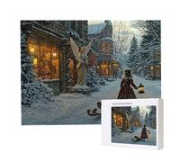 Puzzle Adulte 4000 Pièces Vue de la Rue en Hiver Puzzles pour Adultes Jeu éducatif Défi Jouets 4000 Pièces Puzzles pour Enfants, Puzzle de Bricolage Coloré pour la Décor de la Maison 140x87cm l-127