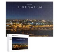 Puzzle Adulte, 500 PCS, avec Illustration Jerusalem Night Lights, Israel, comme Passe-Temps Classique Pendant Le Temps Libre, À La Maison