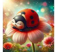 Puzzle Adulte 500 Pièces 45x45 cm Puzzles pour Adultes Jeu éducatif Défi Jouets 500 pièces Puzzles pour Adulte, Puzzle Familial Parfait Jolie Fleur de Coccinelle