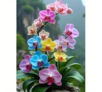 Puzzle Adulte 500 Pièces 52x38 cm Puzzles pour Adultes Jeu éducatif Défi Jouets 500 pièces Puzzles pour Adulte Familial Parfait - Plantes d'orchidées colorées