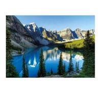 Puzzle adulte 500 pieces canada lac en alberta - set collection paysage et montagne + carte tigre