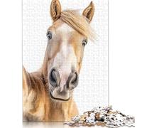 Puzzle Adulte 500 pièces Cheval Selfie Puzzles Puzzles en Bois pour Adultes et Adolescents à partir de 12 Ans 500 pièces (52 x 38 cm)