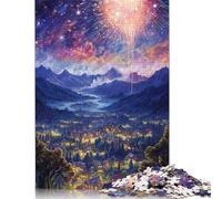 Puzzle Adulte 500 pièces, feu d'artifice coloré, Jouet éducatif, décoration familiale, 500 pièces (52 x 38 cm)