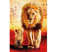 Puzzle Adulte 500 Pièces Roi Lion Et Petit Lion Difficile Éducatif Soulagement du Stress Jouet pour Adultes Et Enfants