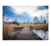 Puzzle Adulte 500 Pièces,Unique Home Decor-Chute,étang,Pont 52x38cm