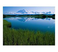 Puzzle Adulte 500 Pièces,Unique Home Decor-Lac Makkinlis,Montagne,végétation,Alaska 52x38cm