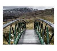 Puzzle Adulte 500 Pièces,Unique Home Decor-Pont,Montagnes,Brouillard 52x38cm