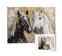Puzzle Adulte 5000 Pièces Couples Chevaux Puzzles pour Adultes Jeu éducatif Défi Jouets 5000 Pièces Puzzles pour Adultes Enfants, Puzzle de Bricolage Coloré pour la Décor de la Maison 156x105cm l-702