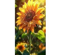 Puzzle Adulte 5000 Pièces,DIY Jeu éducatif Classique Puzzles,Un Puzzle Difficile,Cadeaux pour Femmes,Cadeaux pour Hommes,Thème : Tournesol Goutte d'eau