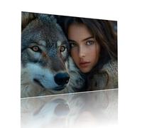 Puzzle Adulte 5000 pièces Femme Loup Puzzles Classiques pour Adultes et Enfants à Partir de 6 Ans éducatif Jouets, Qualité Supérieure Mystery Jeu Éducatif Challenge Toy, pour Cadeaux 105x156cm t-826