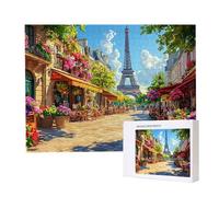 Puzzle Adulte 5000 Pièces Vue de la Rue de Paris Puzzles pour Adultes Jeu éducatif Défi Jouets 5000 Pièces Puzzles pour Enfants, Puzzle de Bricolage Coloré pour la Décor de la Maison 156x105cm l-22