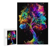 Puzzle adulte 500pcs Adolescent Coloré Abstract Tree Art 1 Puzzle Jouet Mural Modèle Interaction Parent-Enfant 500pcs