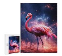 Puzzle Adulte 500pcs Cosmic Flamingo Fantasy Puzzles pour Adolescent, Jeux de pensée, Muraux, Cadeaux de Noël et Anniversaire, 500pcs