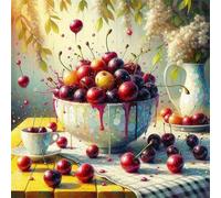 Puzzle Adulte 60 Pieces, Puzzles Classiques Qualité Supérieure Bol de Cerises juteuses, Bricolage Divertissement Créatif Jeux, Puzzles pour la Décoration Maison Cadeau