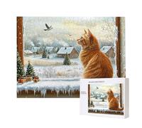 Puzzle Adulte 6000 Pièces Noël Chat Orange 179x105cm Impossible Difficile Défiant, Puzzles pour Adultes Jeu éducatif Défi Jouets 6000 Pièces Puzzles pour Adultes, Divertissement Créatif Cadeau u-710