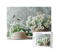 Puzzle Adulte 6000 Pièces Panier de Fleurs Marguerites 179x105cm Impossible Difficile Défiant, Puzzles pour Adultes Jeu éducatif Défi Jouets 6000 Pièces Puzzles pour Adultes, Créatif Cadeau u-350
