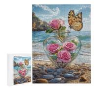 Puzzle Adulte 6000 Pièces Plage Rose Papillon 179 x 105cm Puzzles pour Adultes Jeu éducatif Défi Jouets 6000 Pièces Puzzles pour Enfants, Puzzle de Bricolage Coloré pour la Décor de la Maison m-295