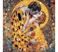 Puzzle Adulte 70 Pièces 16x16 cm Puzzles pour Adultes Jeu éducatif Défi Jouets 70 pièces Puzzles pour Adulte, Puzzle Familial Parfait Le célèbre Baiser de Klimt