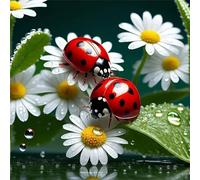Puzzle Adulte 70 Pièces 16x16 cm Puzzles pour Adultes Jeu éducatif Défi Jouets 70 pièces Puzzles pour Adulte, Puzzle Familial Parfait Marguerite Fleurs Coccinelle