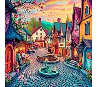 Puzzle Adulte 70 Pièces 16x16 cm Puzzles pour Adultes Jeu éducatif Défi Jouets 70 pièces Puzzles pour Adulte, Puzzle Familial Parfait Rue de la Ville de Dessin animé