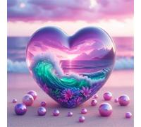 Puzzle Adulte 70 Pièces 16x16 cm Puzzles pour Adultes Jeu éducatif Défi Jouets 70 pièces Puzzles pour Adulte, Puzzle Familial Parfait Perle de cœur Violet