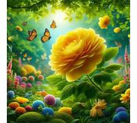 Puzzle Adulte 70 Pièces 16x16 cm Puzzles pour Adultes Jeu éducatif Défi Jouets 70 pièces Puzzles pour Adulte, Puzzle Familial Parfait Papillon Fleur Jaune