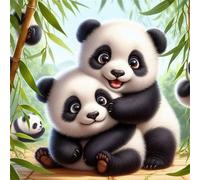 Puzzle Adulte 70 Pièces 16x16 cm Puzzles pour Adultes Jeu éducatif Défi Jouets 70 pièces Puzzles pour Adulte, Puzzle Familial Parfait Pandas Mignons