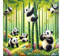 Puzzle Adulte 70 Pièces, Bricolage Puzzle Bamboo Panda, Puzzles Impossible 70 Pieces, Jeu de Famille Team Building, Cadeau pour Les Amants ou Les Amis, Unique Home Decor