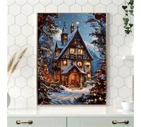 Puzzle Adulte 700 Pièces 52x38 cm Puzzles pour Adultes Jeu éducatif Défi Jouets 700 pièces Puzzles pour Adulte Familial Parfait - Paysage de Noël dans Un Chalet
