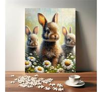Puzzle Adulte 700 Pièces Animaux Lapins Fleurs 52 x 38 cm Puzzles pour Adultes Jeu éducatif Puzzle Impossible Puzzles 700 Pièces Adultes