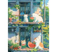 Puzzle Adulte 700 Pièces Chatière pastèque Puzzle Classique Kit De Bricolage Jouet en Bois Cadeau Unique Décor À La Maison Frameless