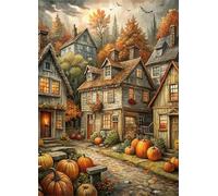 Puzzle Adulte 700 pièces,Citrouilles d'automne à la Campagne 52x38 cm Puzzles pour Adultes Jeu éducatif Défi Jouets 700 Pièces Puzzles pour Décoration de la Maison
