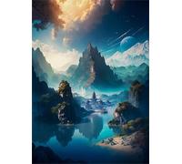 Puzzle Adulte 700 pièces,Palais du Paysage de Montagne 52x38 cm Puzzles pour Adultes Jeu éducatif Défi Jouets 700 Pièces Puzzles pour Décoration de la Maison