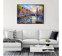 Puzzle Adulte 700 pièces Vélo de la rivière de la Ville 52x38 cm Puzzles pour Adultes Jeu éducatif Défi Jouets 700 Pièces Puzzles pour Décoration de la Maison