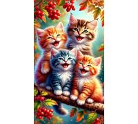 Puzzle Adulte 90 Pièces,DIY Jeu éducatif Classique Puzzles,Un Puzzle Difficile,Cadeaux pour Femmes,Cadeaux pour Hommes,Thème : Chats Heureux