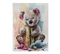 Puzzle Adulte Adorable Koala, Format 500 PCS | Cadeau puzzle - montage structuré des bords vers les zones du motif seul ou à plusieurs.