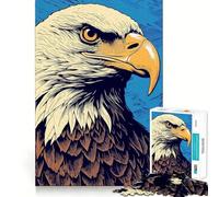 Puzzle Adulte Aigle à tête Blanche américain 1000 pièces Détente et logique Amusant Assemblage Stable Pièces Qui ne bougent Pas Compact Amusant pour des Moments de Jeu en Famille (38x26cm)