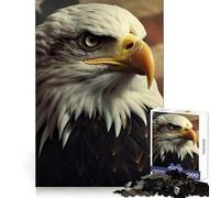 Puzzle Adulte Aigle à tête Blanche Drapeau américain 1000 pièces Développe la mémoire Loisirs Silencieux Bords Nets Cadeau Unique (50x75cm)
