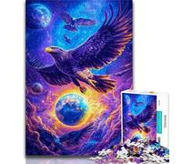 Puzzle Adulte Aigle et Terre 1000 pièces pour Adultes et Adolescents pour Passer Un Bon Moment à la Maison et renforcer l'amour Entre Couples (50x75cm)