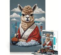 Puzzle Adulte Alpaga Voyageant au Japon 1000 pièces Jeu de mémoire et de découpage de Haute précision Activité Manuelle pour Un Moment de Calme et d'exercice Mental à la Maison (38x52cm)