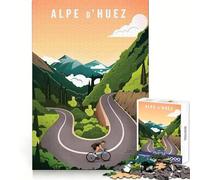 Puzzle Adulte Alpe d'Huez Cyclisme 1000 pièces 38x52cm Idéal pour se détendre, Faire de l'exercice, se Relaxer Bords précis Cadeau de Noël