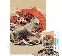 Puzzle Adulte Amaterasu Loup 1000 pièces,Jeu de mémoire,découpage de Haute précision,activité Manuelle Calme,Exercice Mental à Faire à la Maison (38x52cm)