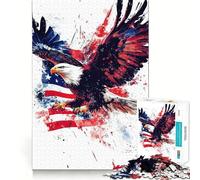 Puzzle Adulte American Eagle Aquarelle 1000 pièces Jeu de mémoire Amusant Assemblage Stable,pièces Qui ne bougent Pas Format Compact Idéal pour des Moments de Jeu en Famille (50x75cm)
