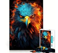 Puzzle Adulte American Eagle Pride Fire 1000 pièces,Jeu de mémoire,découpe de Haute précision,activité Manuelle Calme,Exercice Mental à Faire à la Maison (38x52cm)