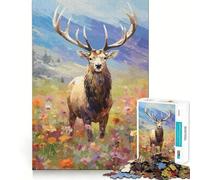 Puzzle Adulte American Elk 1000 pièces Jeu de mémoire Amusant Assemblage Stable Pièces Qui ne bougent Pas Format Compact Idéal pour des Moments de Jeu en Famille (50x75cm)