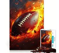 Puzzle Adulte American Football Fire 1000 pièces,Jeu de mémoire,Haute précision,découpage,activité Manuelle,Exercice Mental Calme à Faire à la Maison (38x26cm)