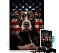 Puzzle Adulte American Pit Bull Terrier 1000 pièces Jeu de mémoire Amusant Assemblage Stable,pièces Qui ne bougent Pas Format Compact Idéal pour des Moments de Jeu en Famille (50x75cm)