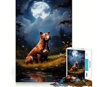 Puzzle Adulte American Pit Bull Terrier 1000 pièces,Jeu de Stimulation Cognitive,sans Espace,Design ajusté,Cadeau d'anniversaire,Casse-tête (50x75cm)