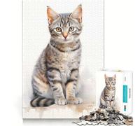 Puzzle Adulte American Shorthair Sketch 1000 pièces Jeu de mémoire Amusant Assemblage Stable,pièces Qui ne bougent Pas Format Compact Idéal pour des Moments de Jeu en Famille (38x26cm)