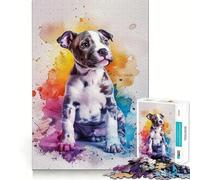 Puzzle Adulte American Staffordshire 1000 pièces,Jeu de Stimulation Cognitive,sans Espace,Assemblage précis,Cadeau d'anniversaire,Casse-tête (38x26cm)